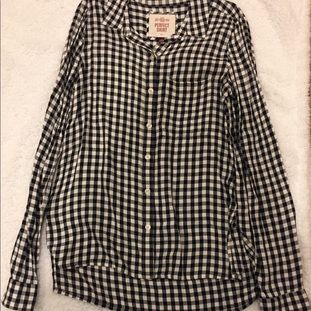 NWOT Black & White Checkered Button Down